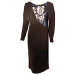 CHLOE 1980s Black Long Sleeve Dress With Beading