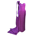CHRISTIAN DIOR 1988 Purple Crinkle Silk Gown