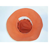 MeasurementsCHRISTIAN DIOR Chapeaux Orange Floppy Hat w/ Feathers, Yarn, & Beads.:21" (size 6 3/4)Depth about 6 inches3 3/4" brim