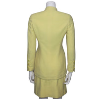 Chanel 2PC Yellow Skirt Suit w/ Mandarin Collar Circa 1990s