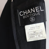 Chanel Black 2PC Top w/ 2 Breasted Pockets & Skirt Circa 1990
