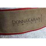 Donna Karan Red Leather w/ Goldtone Buckle Circa 1990s
