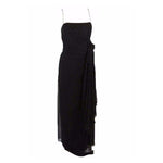 EMMA DOMB Black Silk Chiffon Gown Size S