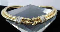DIAMOND Accents Column Necklace with 18 Karat Yellow Gold