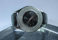 MAUBOUSSIN Diamond Accent Gold and Black Exotic Alligator Wristwatch