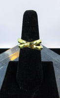 DIAMOND Criss Cross Ring 18 Karat Yellow Gold Size 7 1/4