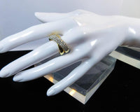 DIAMOND Criss Cross Ring 18 Karat Yellow Gold Size 7 1/4
