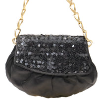 Fendi Black Satin and Sequin Clutch Bag