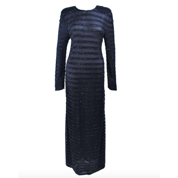 Black Sequin Stripe Dress