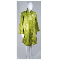 GIVENCHY 1980's-1990's Green Silk Leopard Print Coat The Paper Bag Princess GIVENCHY 1980's-1990's Green Silk Leopard Print Coat The Paper Bag Princess