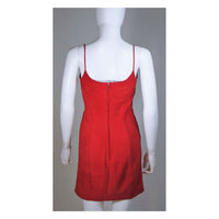 GUCCI Red Suede Spaghetti Strap Dress Size 4-6