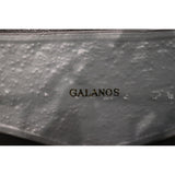 Galanos Gunmetal Rhinestone Wide Leather Belt