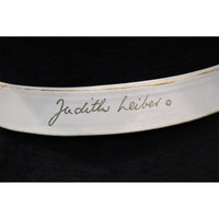 Judith Leiber White Belt W/ Gold Lions Head Clasp