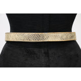 Gold Snake Skin Adjustable Belt W/ Jewels & Stones
