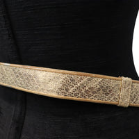 Gold Snake Skin Adjustable Belt W/ Jewels & Stones