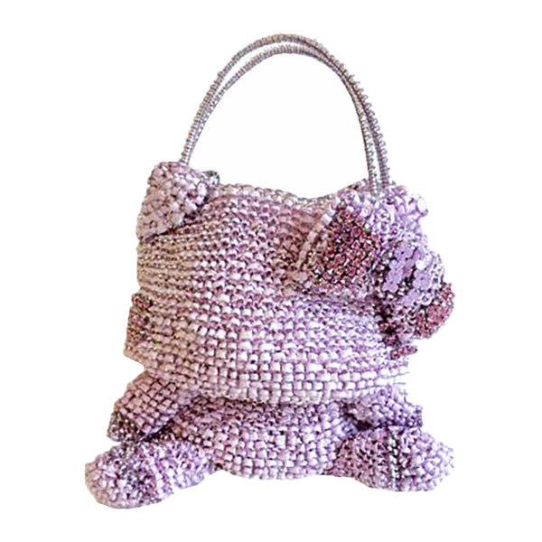 HELLO KITTY Anteprima 3D Woven Pink & Silver Wire and Ribbon HandBag