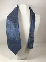 HUGO BOSS Blue Silk Tie with Square Pattern and Yellow Gold Accent 58 in.