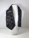 TINO COSINA Black Silk Neck Tie with Burgundy Floral Pattern 58 in.