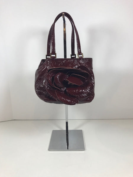 Pre-owned Patent Leather Crossbody Bag In Burgundy