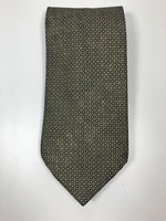 STEFANO RICCI Black Men's Tie with Black and Gold Diamonds and Circles 60 in.