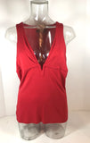 GIANNI VERSACE Red V- Neck Tank Top Size 44
