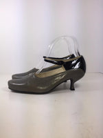 PRADA Gray w/ Ankle Strap Mary Jane Low Heels Size 6