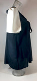 MIU MIU Navy Blouse w/ White Sleeves & Neck Bow Size 38