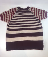 MARNI Cashmere and Virgin Wool Striped Burgundy Sweater 38
