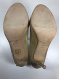 JIMMY CHOO Nude Peep Toe Patent Leather Heels New Size 38 1/2