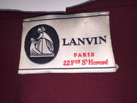 LANVIN Burgundy Ruffle Sleeveless Blouse Size 34