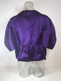 PRADA Purple Satin Bow Back Zip Evening Blouse Size 40