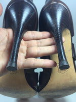 STUART WEITZMAN Zip Back Open Toe Chain Detail Heels Size 10
