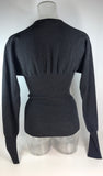 DOLCE & GABBANA Gray Wool Long Sleeve V-neck Sweater Size 38