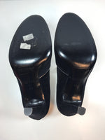 VIA SPIGA Black Suede Peep Toe Heels with Bow Size 8 1/2