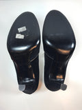 VIA SPIGA Black Suede Peep Toe Heels with Bow Size 8 1/2