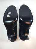 MARC JACOBS Black Velvet Peep Toe Heels with Bow and Silver Detailing Size 8 1/2
