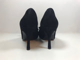 VIA SPIGA Black Suede Peep Toe Heels with Bow Size 8 1/2