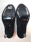CATHERINE MALANDRINO Black Faux Fur and Suede Ruched Bootie Size 40