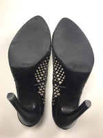 PROENZA SCHOULER  Black Leather Laser Cut Embossed Classic Heels Size 9