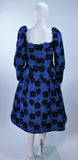 ARNOLD SCAASI Blue Dress, Floral Pattern Size 10-12