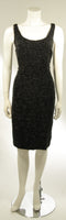 VINTAGE Circa 1960s Black Beaded Cocktail Dress Size Large