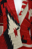 RALPH LAUREN Southwest Deep Red Knit Cardigan with Peplum