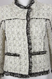 OSCAR DE LA RENTA Black & White Crop Jacket