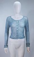 MOSCHINO Sky Blue Beaded Knit Sweater Size 42
