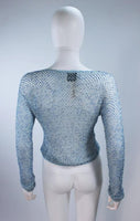 MOSCHINO Sky Blue Beaded Knit Sweater Size 42