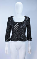 MOSCHINO Black and White Lace Jacket with Polka Dot Silk Size 8