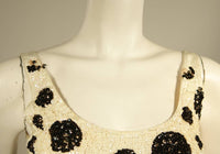 CUSTOM Black and White Iridescent Sequin Polka Dot Gown