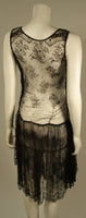 VINTAGE Black French Lace Drop Waist Dress