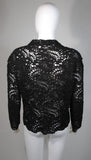 OSCAR DE LA RENTA Black Embroidered Jacket Size Medium