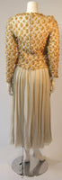 VINTAGE Gold and Chiffon Embellished 2 pc Gown